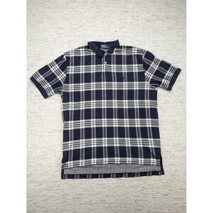 Polo Ralph Lauren Plaid Polo Shirt‎ Classic Fit Short Sleeve Mens Size L
